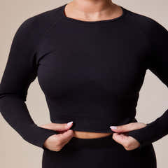 Sculpt Seamless Langarmshirt - Schwarz