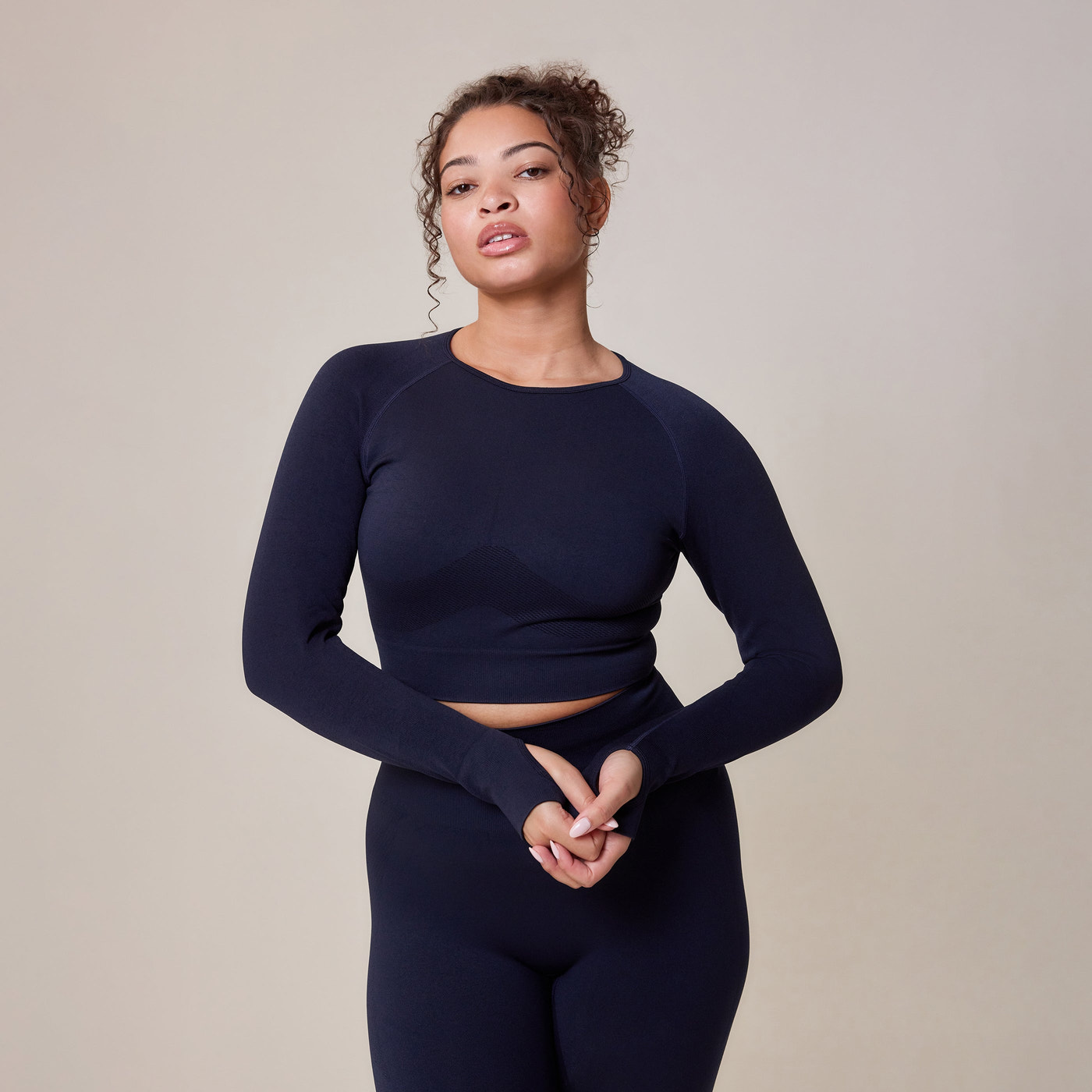 Sculpt Seamless Long Sleeve Top - Deep Navy