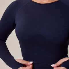 Sculpt Seamless Langarm-Oberteil – Tiefes Marineblau