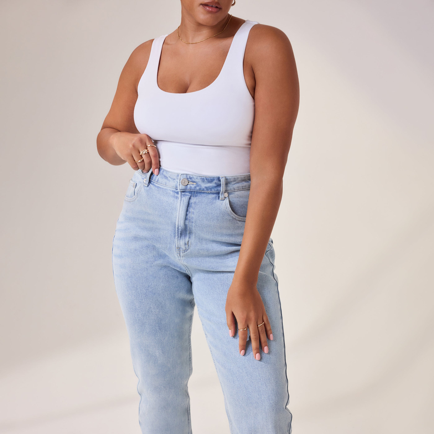 Straight-Fit Jeans Curvy - Light Bleach