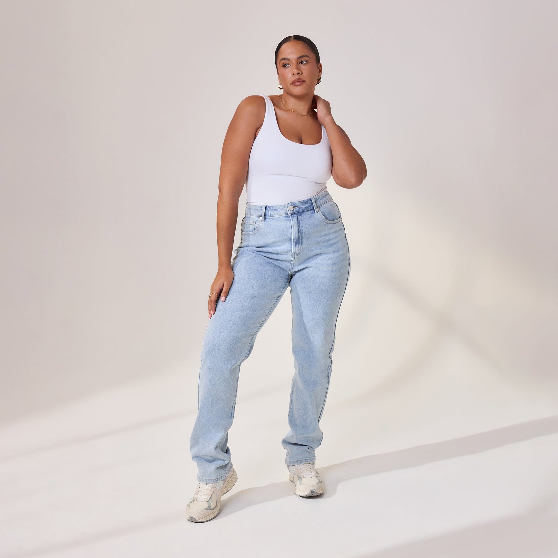 Straight-Fit Jeans Curvy - Light Bleach
