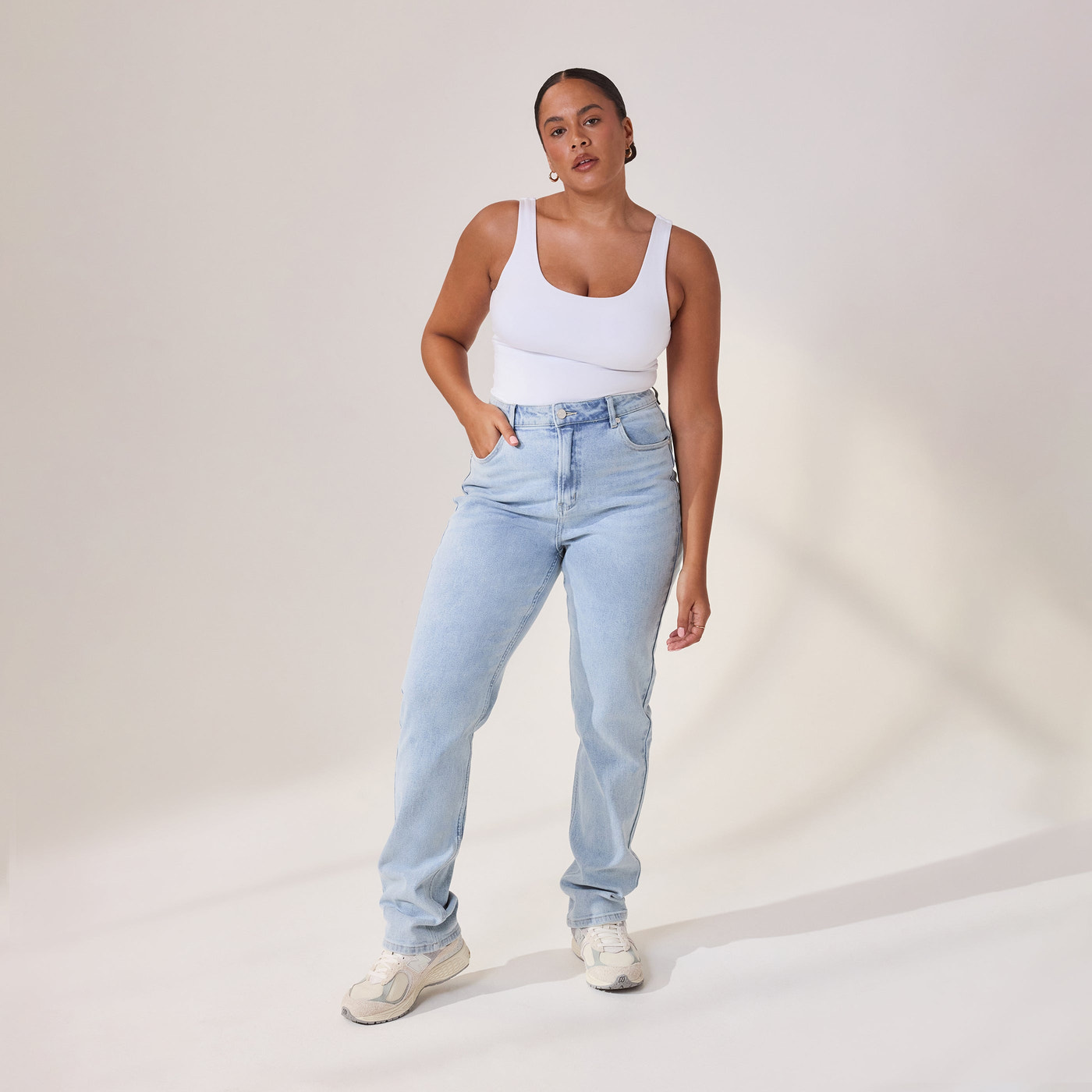 Straight-Fit Jeans Curvy - Light Bleach