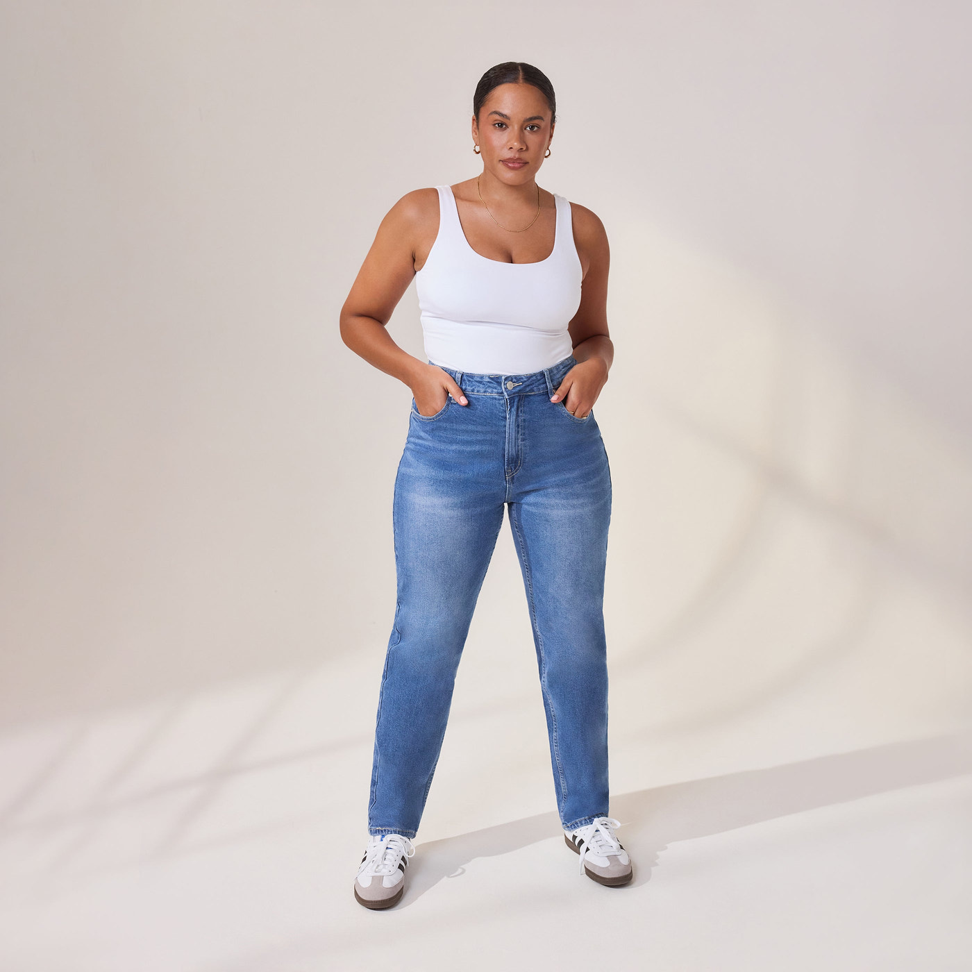 Straight-Fit Jeans - Mittelblau