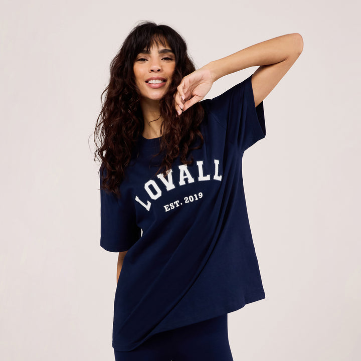 Grafik-T-Shirt "Varsity" - Marineblau