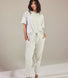 Baumwoll-Pyjama Set Gestreift - Light Grey
