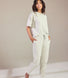 Baumwoll-Pyjama Set Gestreift - Light Grey