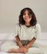 Baumwoll-Pyjama Set Gestreift - Light Grey