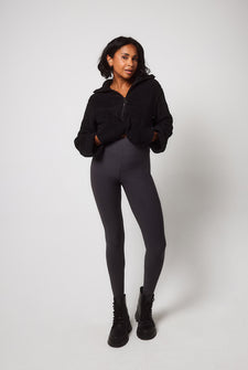 Everyday Winter High Waisted Leggings - Dark Grey