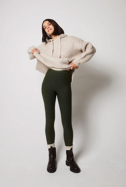 Everyday Winter High Waisted Leggings Curvy - Deep Olive