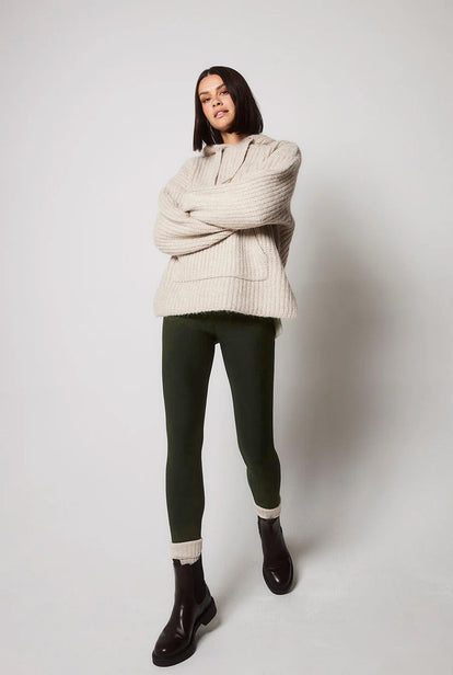 Everyday Winter High Waisted Leggings - Deep Olive