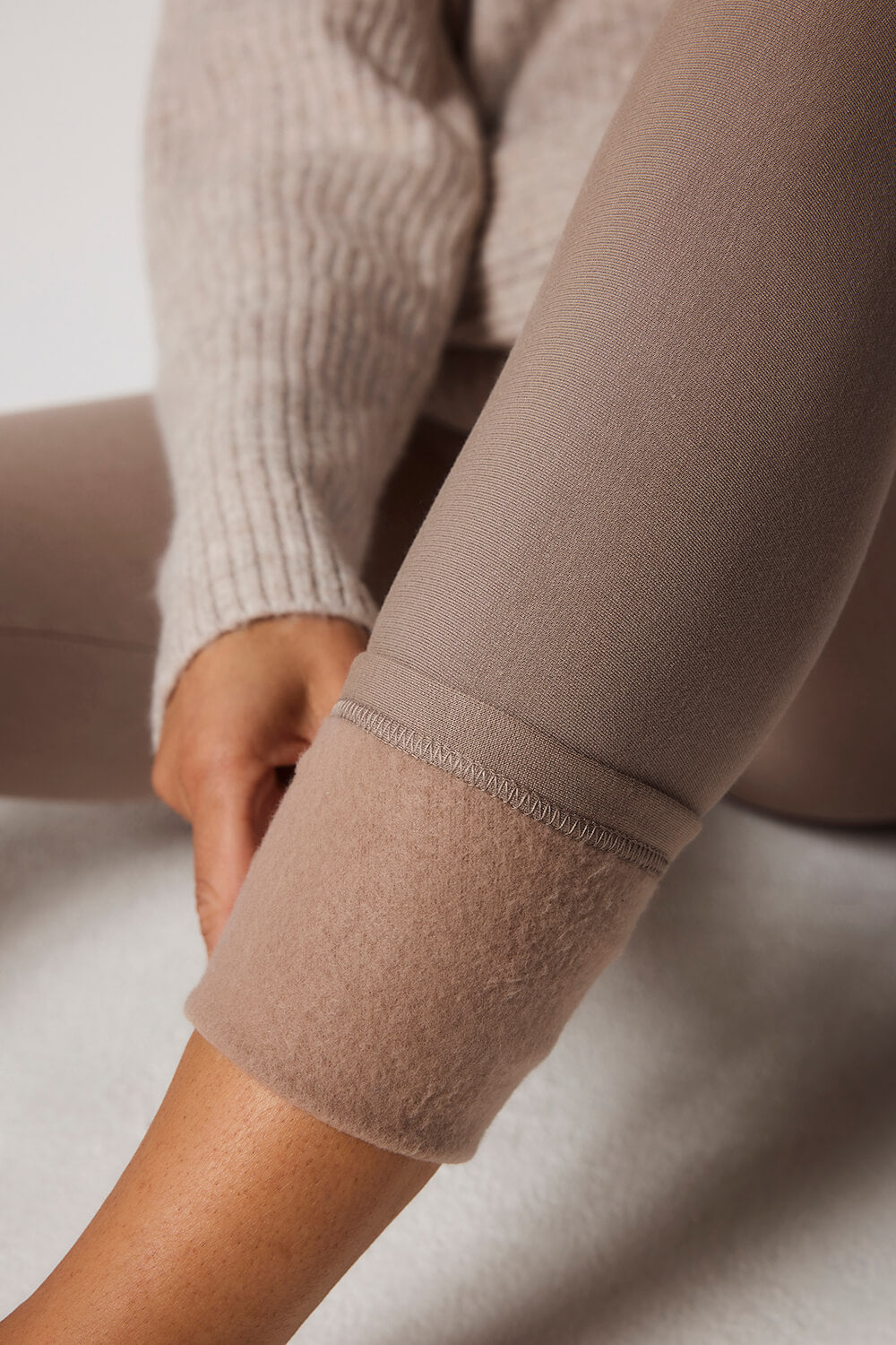 Alltägliche Winter Umstandsleggings mit hoher Taille  - Steingrau