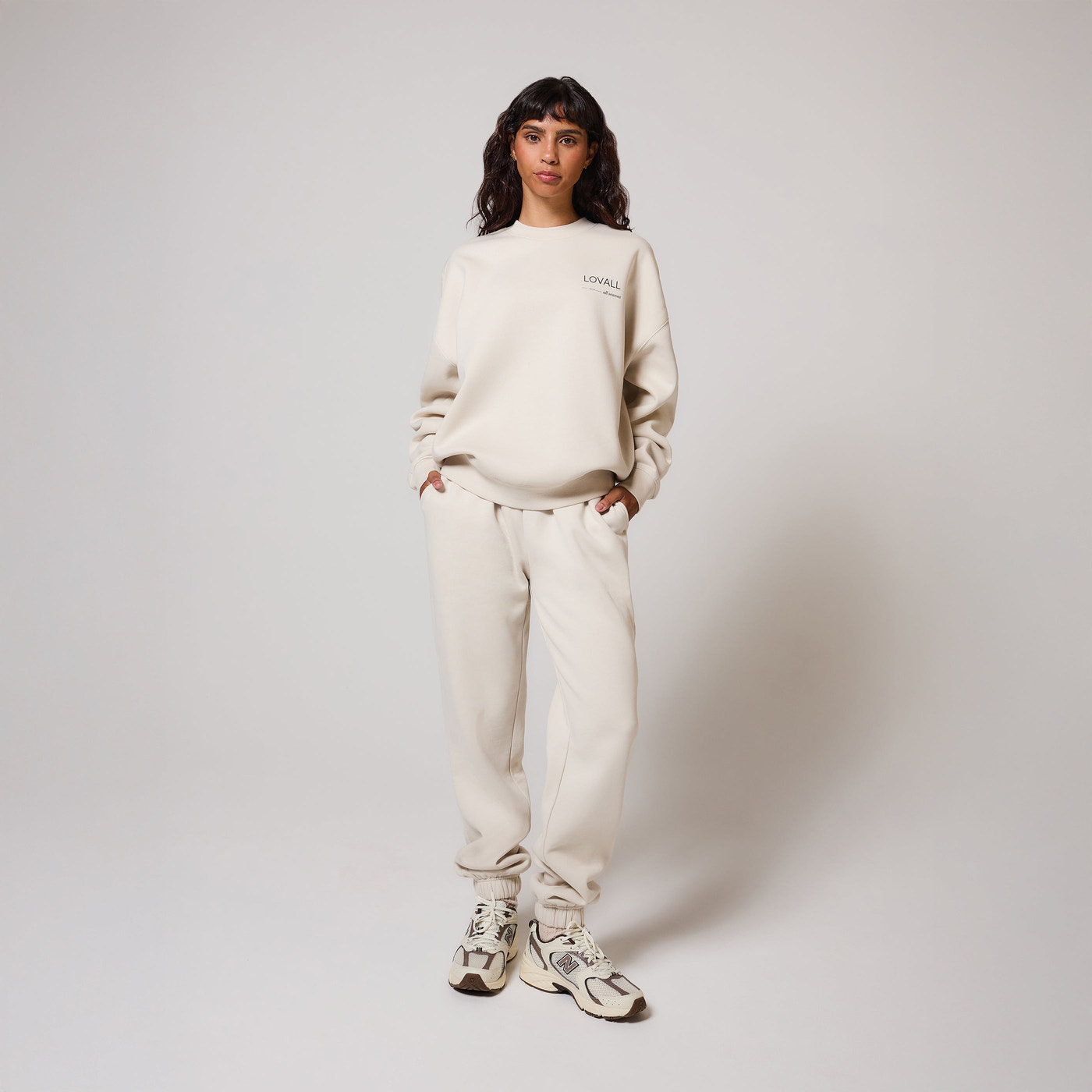 ALL SZN Bio-Jogger mit Bündchen Curvy - Ecru