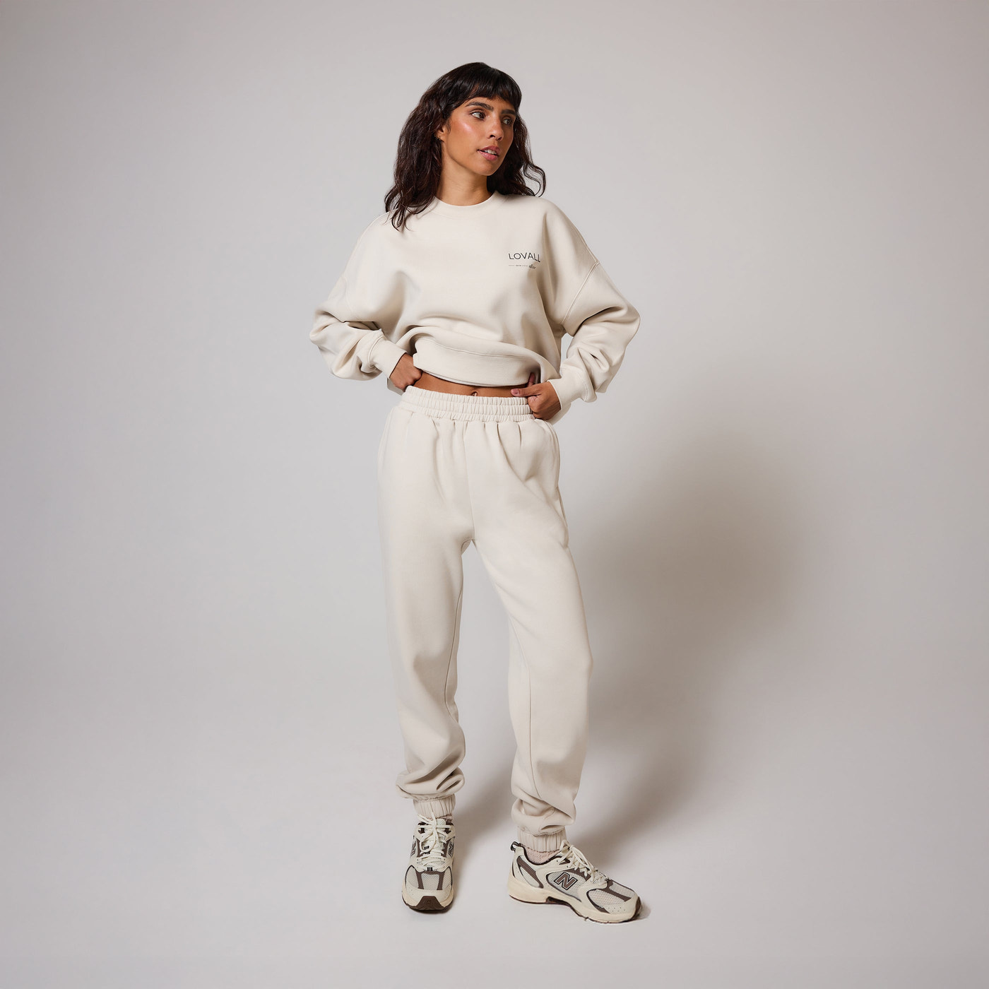 ALL SZN Bio-Jogger mit Bündchen Curvy - Ecru