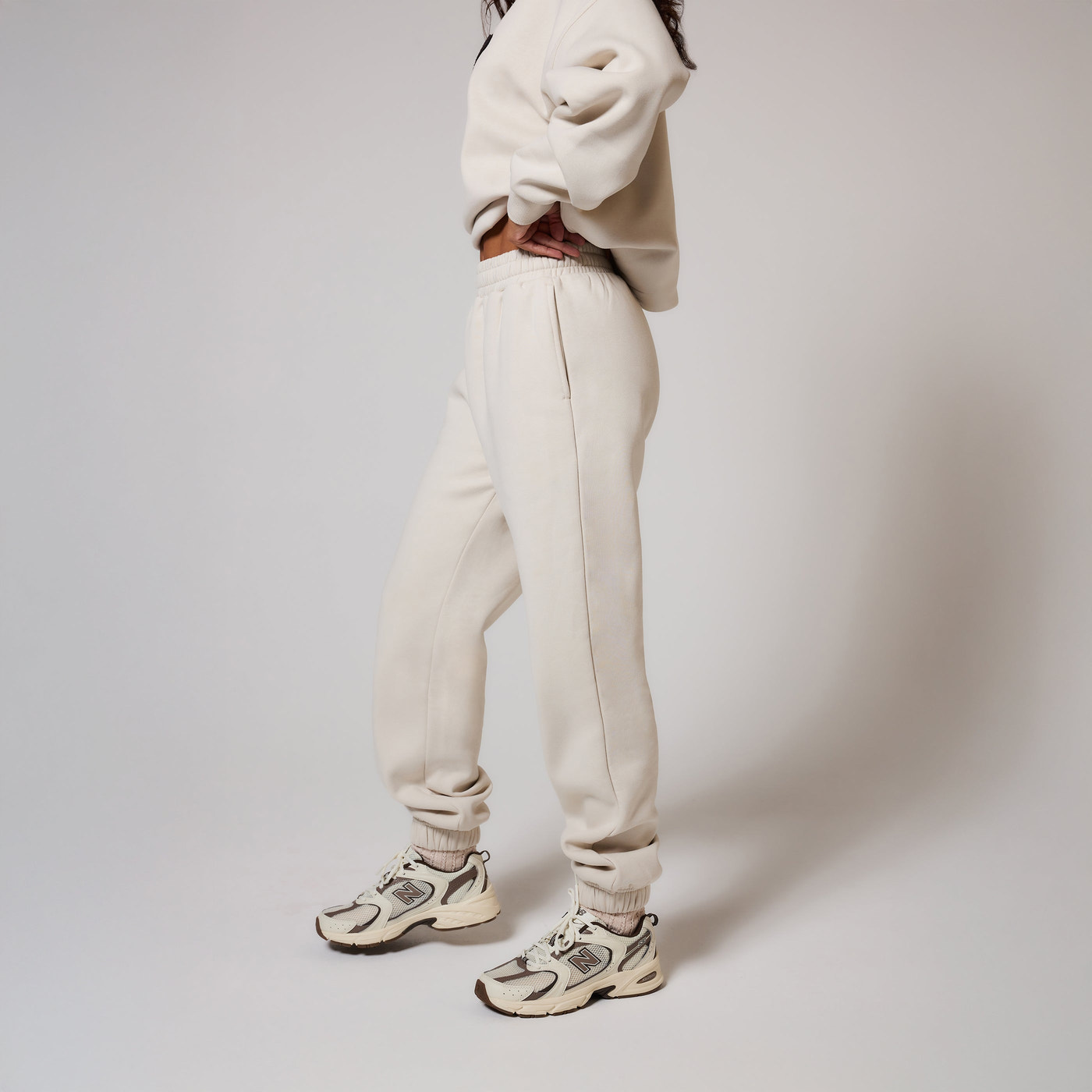 ALL SZN Bio-Jogger mit Bündchen - Ecru