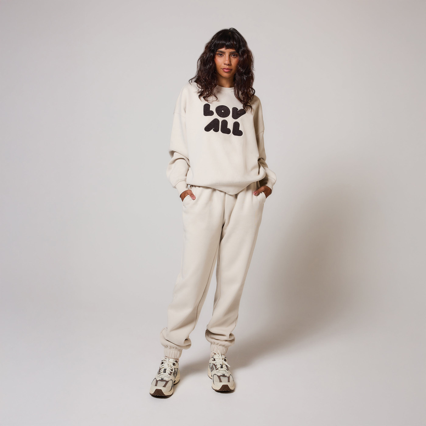 ALL SZN Bio-Jogger mit Bündchen - Ecru