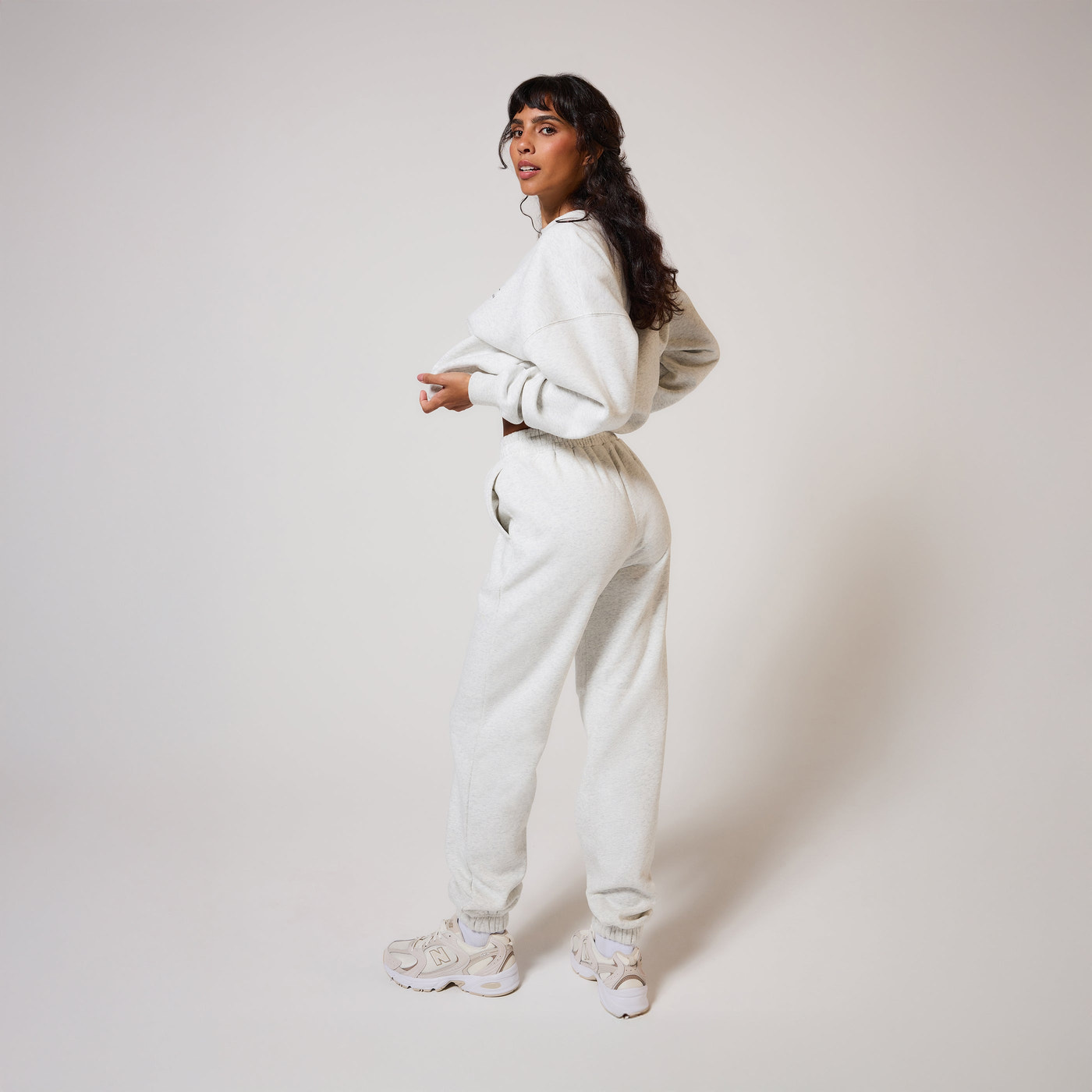 ALL SZN Bio-Jogger mit Bündchen - Hellgrau meliert