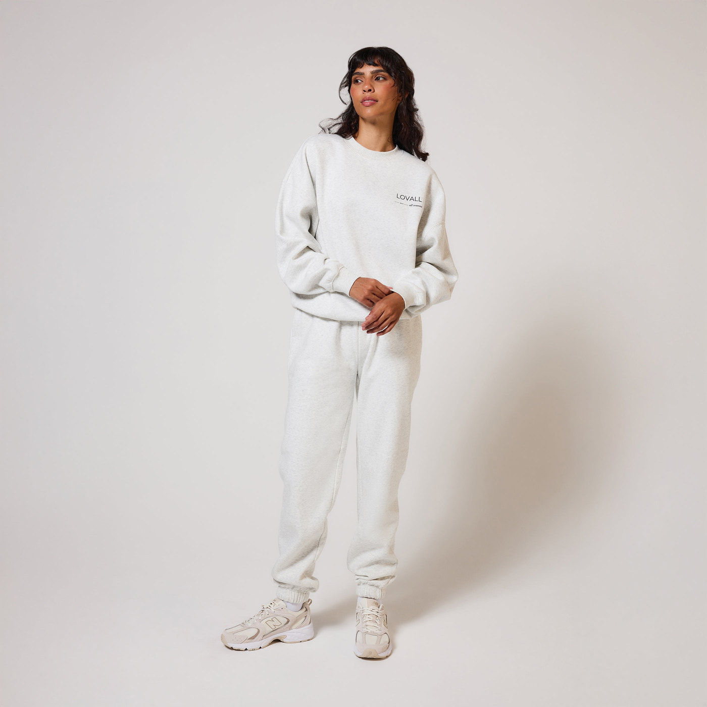 ALL SZN Bio-Jogger mit Bündchen Curvy - Light Grey Marl