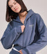 ALL SZN Organic Crop Zip-Through Hoodie - Ice Blue