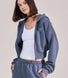 ALL SZN Organic Crop Zip-Through Hoodie - Ice Blue