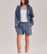 ALL SZN Organic Crop Zip-Through Hoodie - Ice Blue