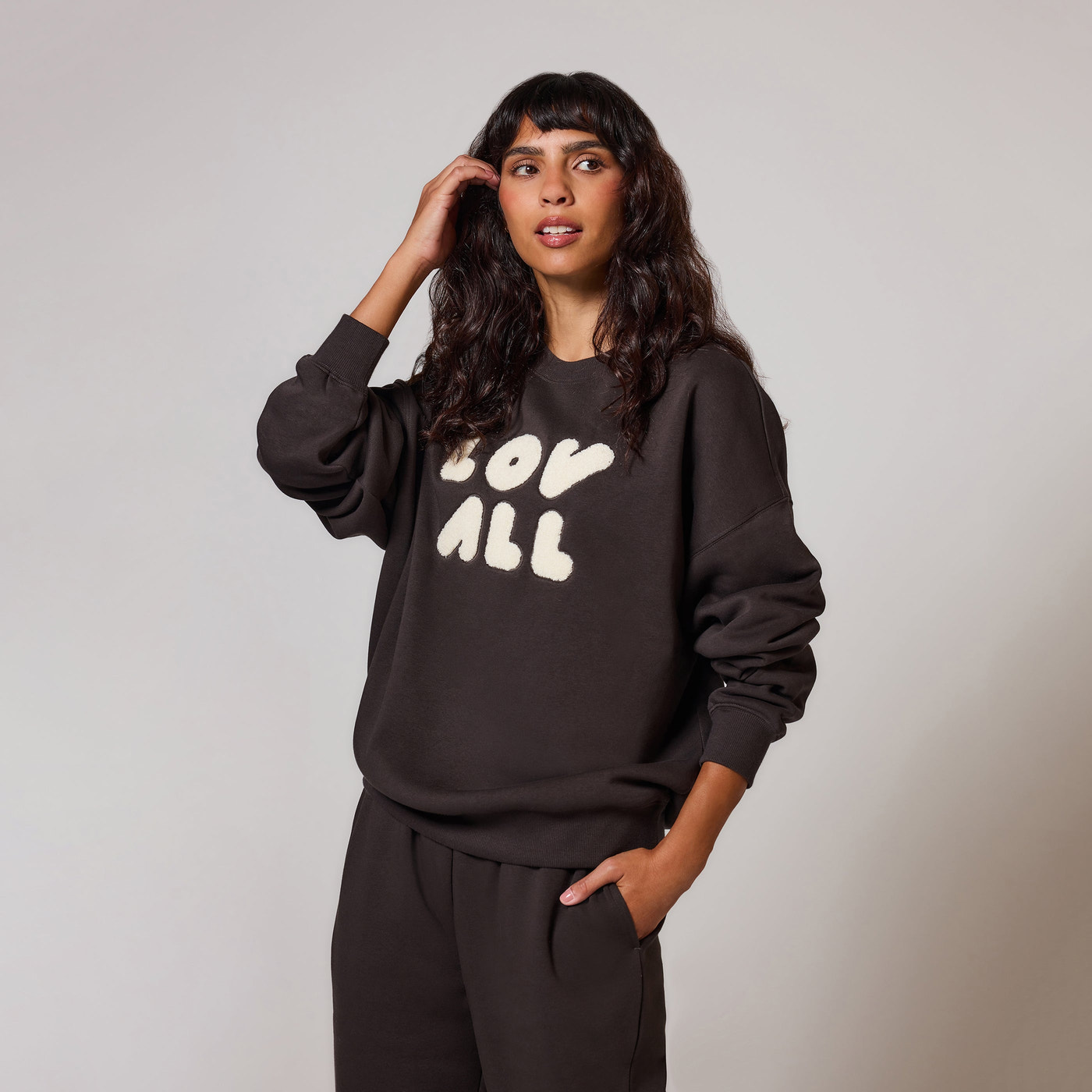 ALL SZN Übergröße Bio-Sweatshirt Curvy Style 1 - Black Coffee