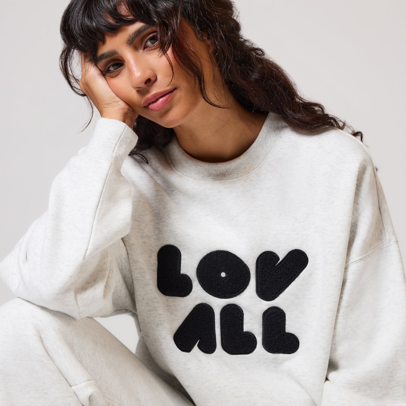 ALL SZN Übergröße Bio-Sweatshirt Curvy Style 1 - Light Grey Marl