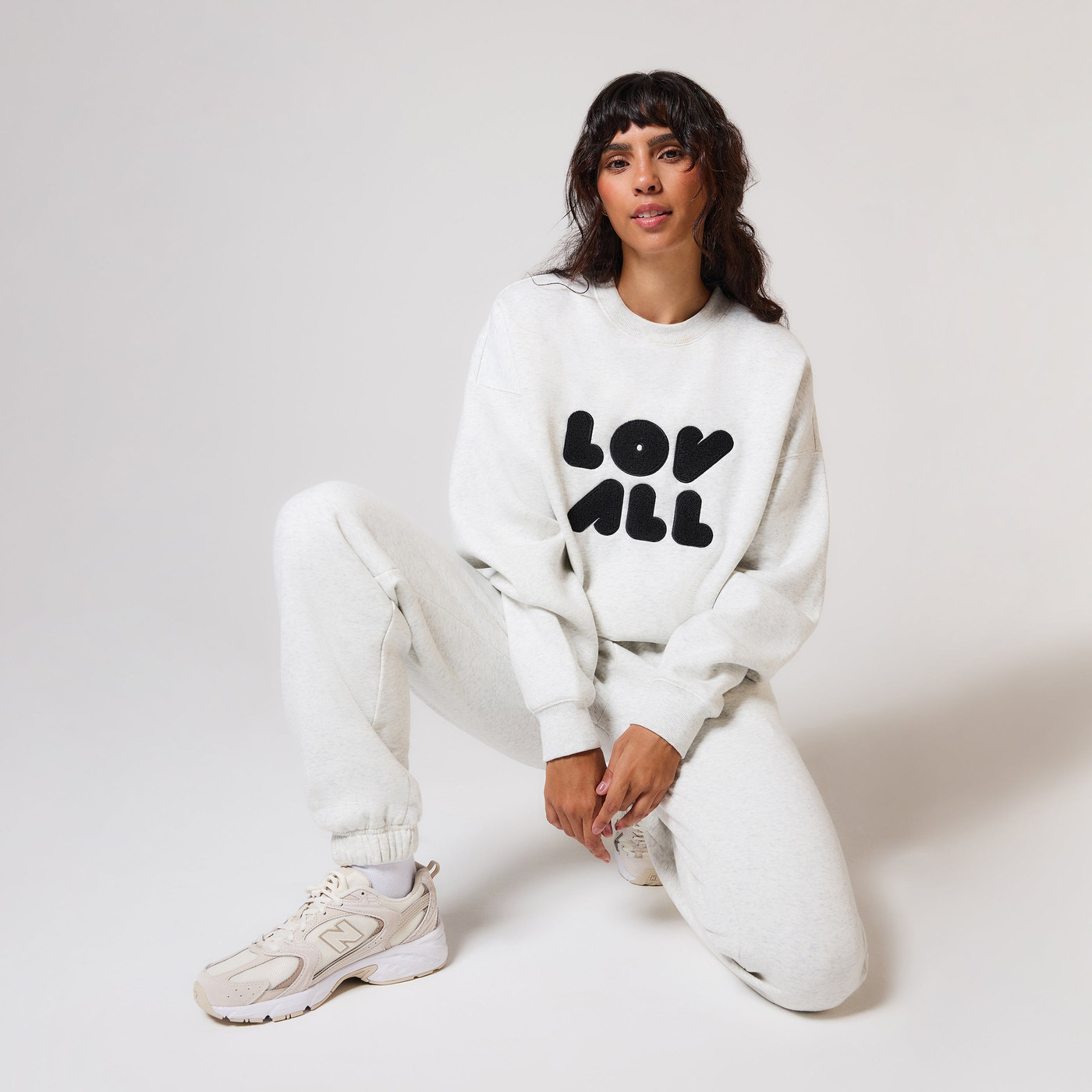 ALL SZN Übergröße Bio-Sweatshirt Style 1 - Hellgrau meliert