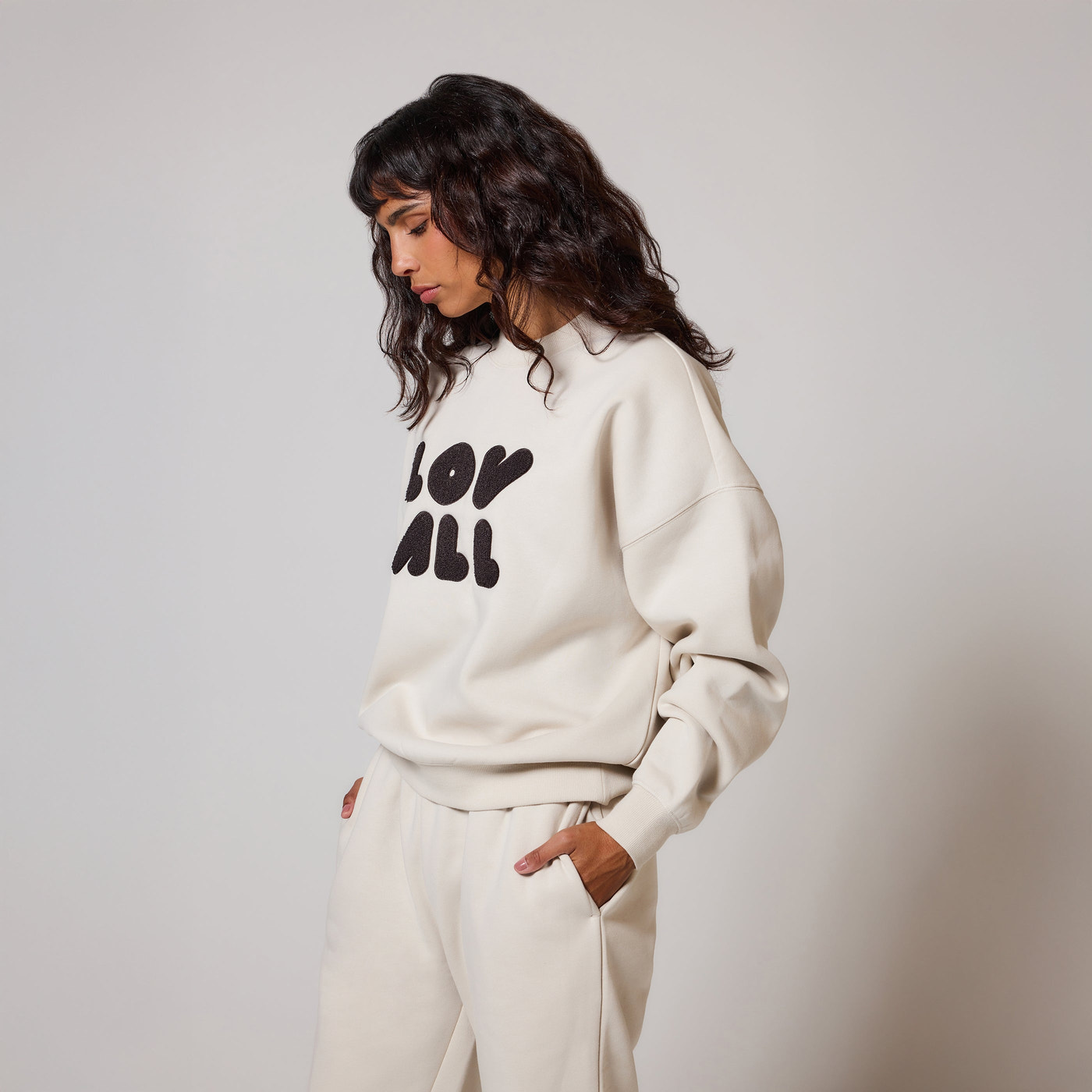 ALL SZN Übergröße Bio-Sweatshirt Curvy Style 1 - Ecru