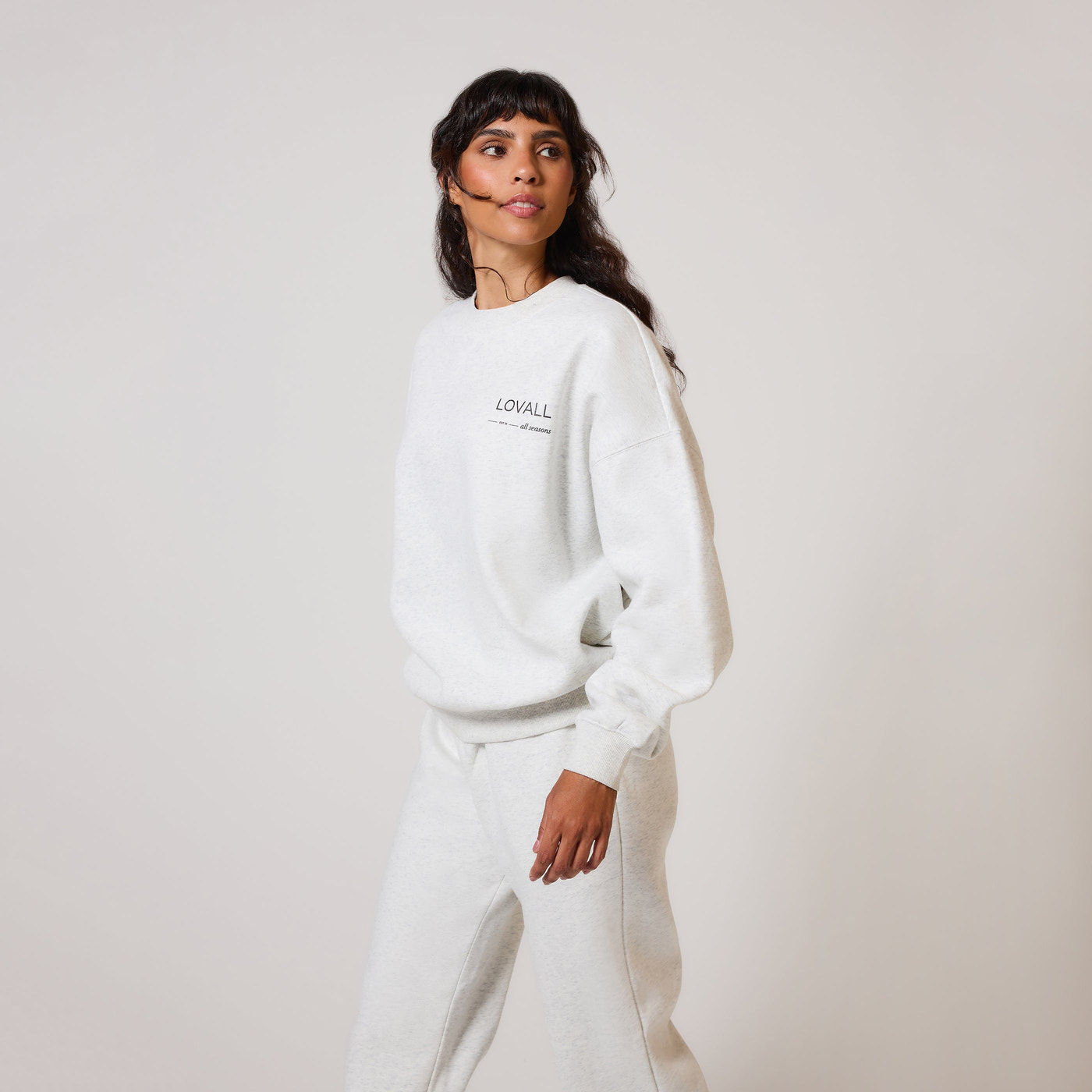 ALL SZN Übergröße Bio-Sweatshirt Curvy Style 3 - Light Grey Marl