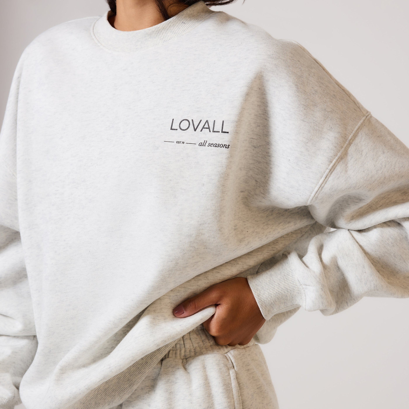 ALL SZN Übergröße Bio-Sweatshirt Curvy Style 3 - Light Grey Marl