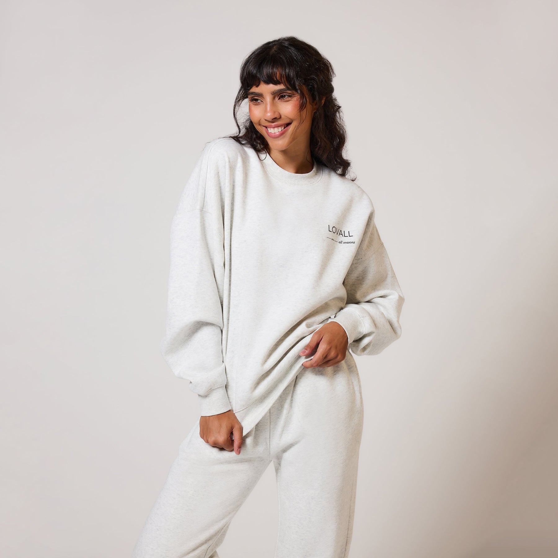 ALL SZN Übergröße Bio-Sweatshirt Curvy Style 3 - Light Grey Marl