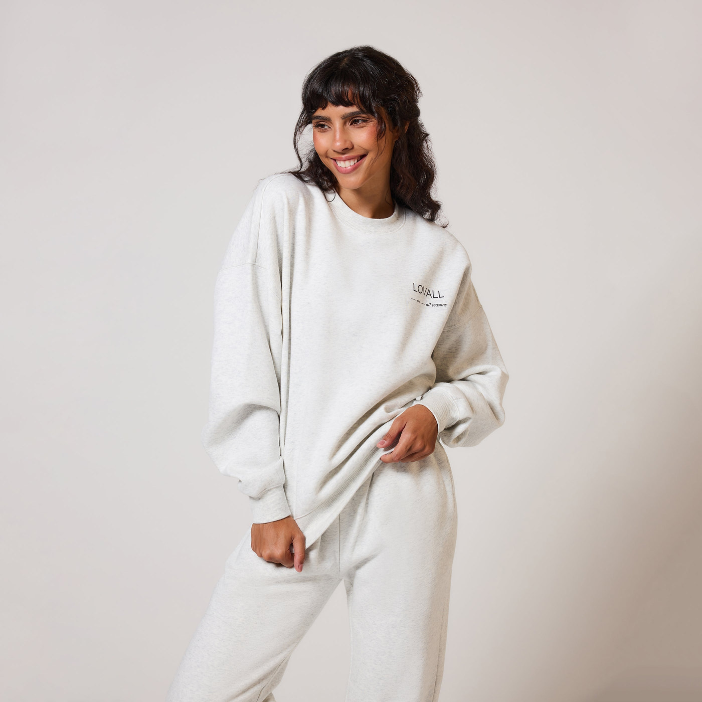 ALL SZN Übergröße Bio-Sweatshirt Curvy Style 3 - Light Grey Marl