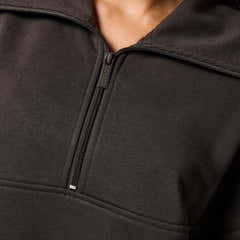 Bio Oversized Sweatshirt mit 1/4-Reißverschluss – Black Coffee