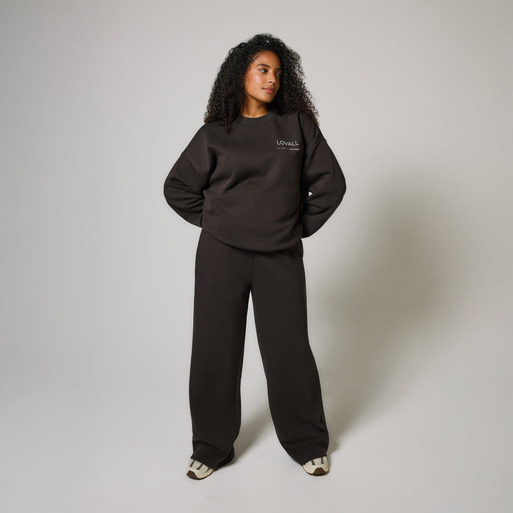 ALL SZN Bio-Jogger mit weitem Bein - Schwarzer Kaffee