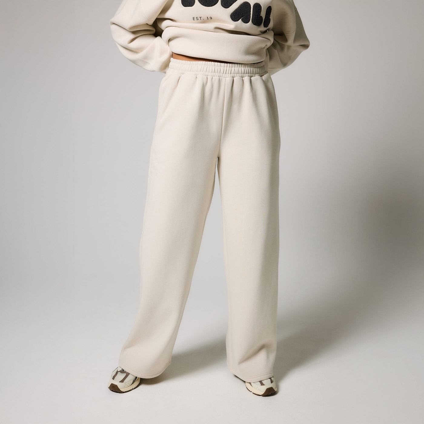 ALL SZN Bio-Jogger mit weitem Bein Curvy - Ecru