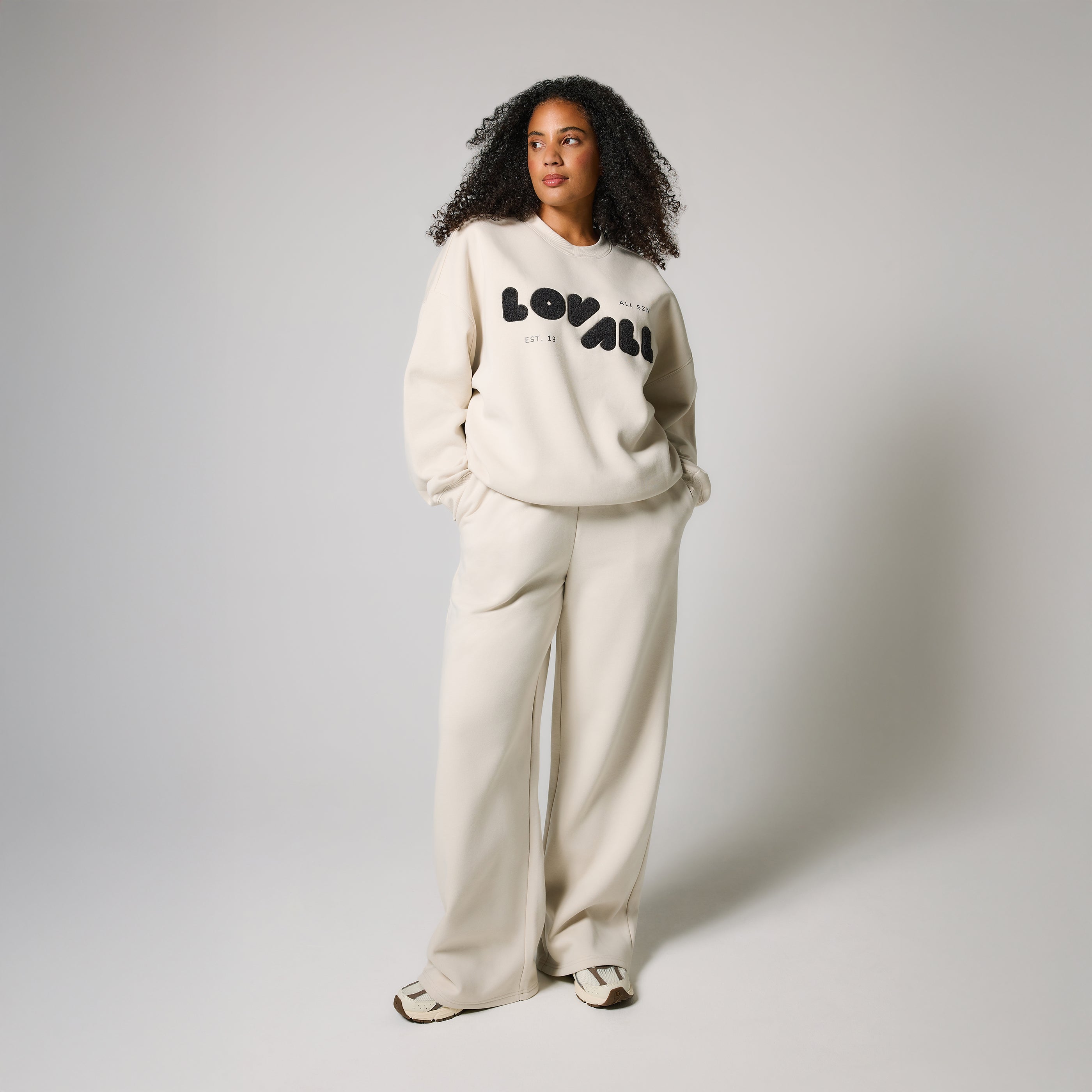 ALL SZN Bio-Jogger mit weitem Bein - Ecru