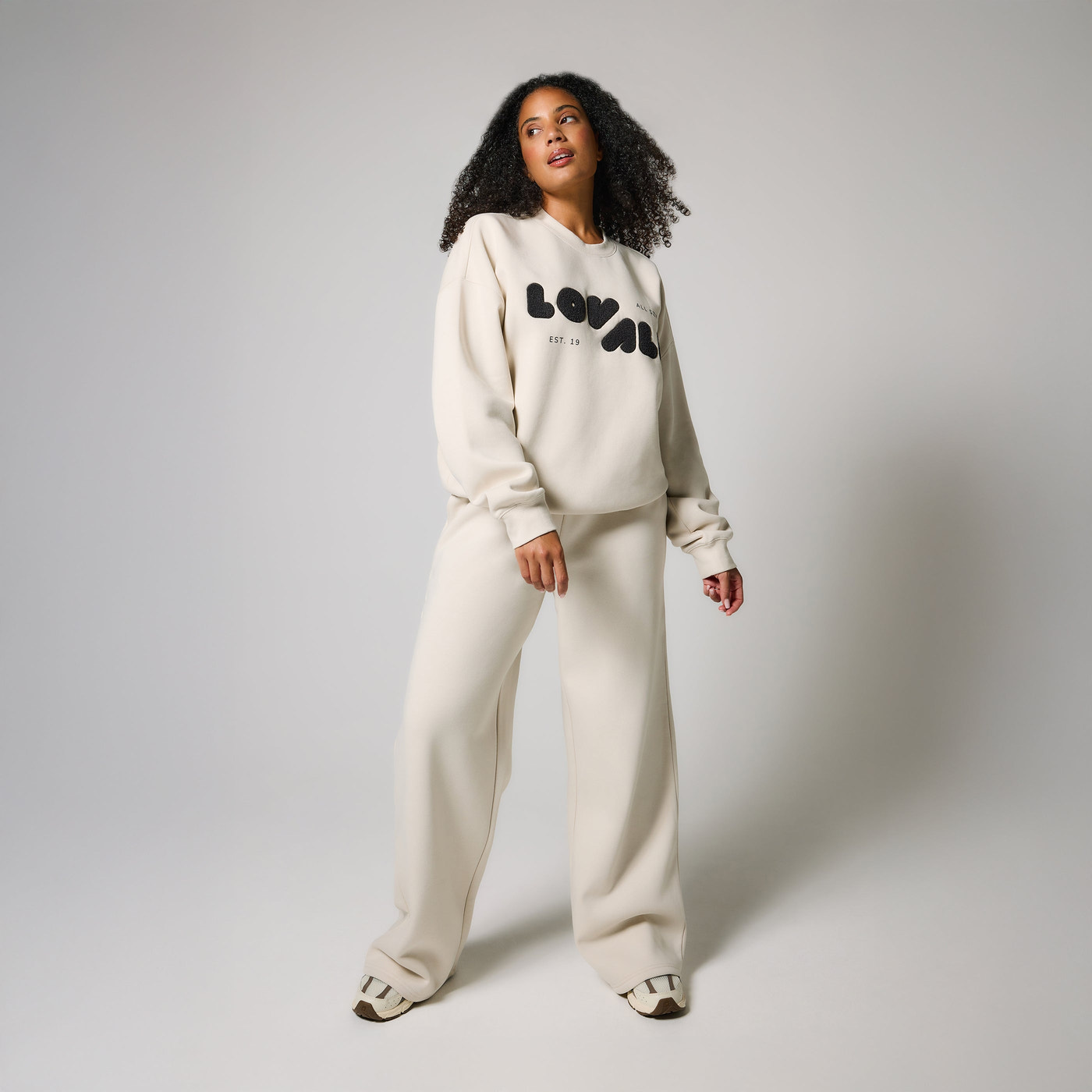 ALL SZN Bio-Jogger mit weitem Bein Curvy - Ecru