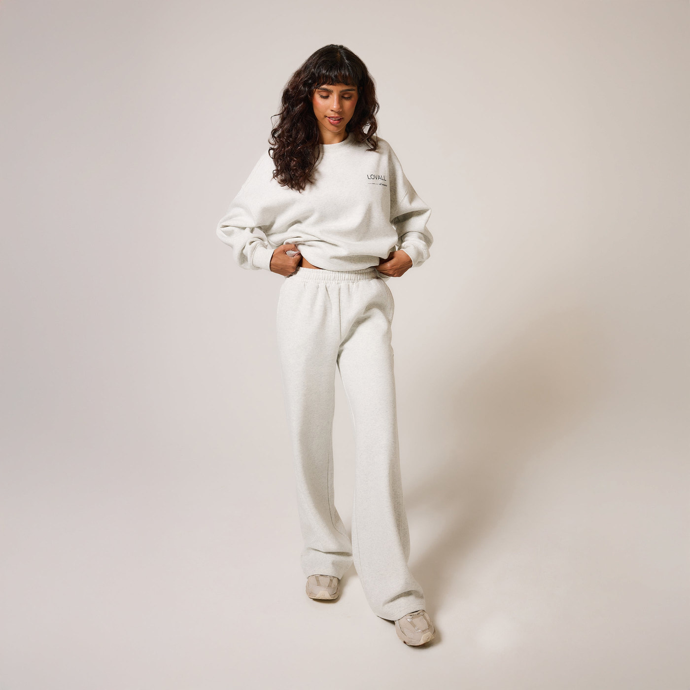 ALL SZN Bio-Jogger mit weitem Bein - Hellgrau meliert