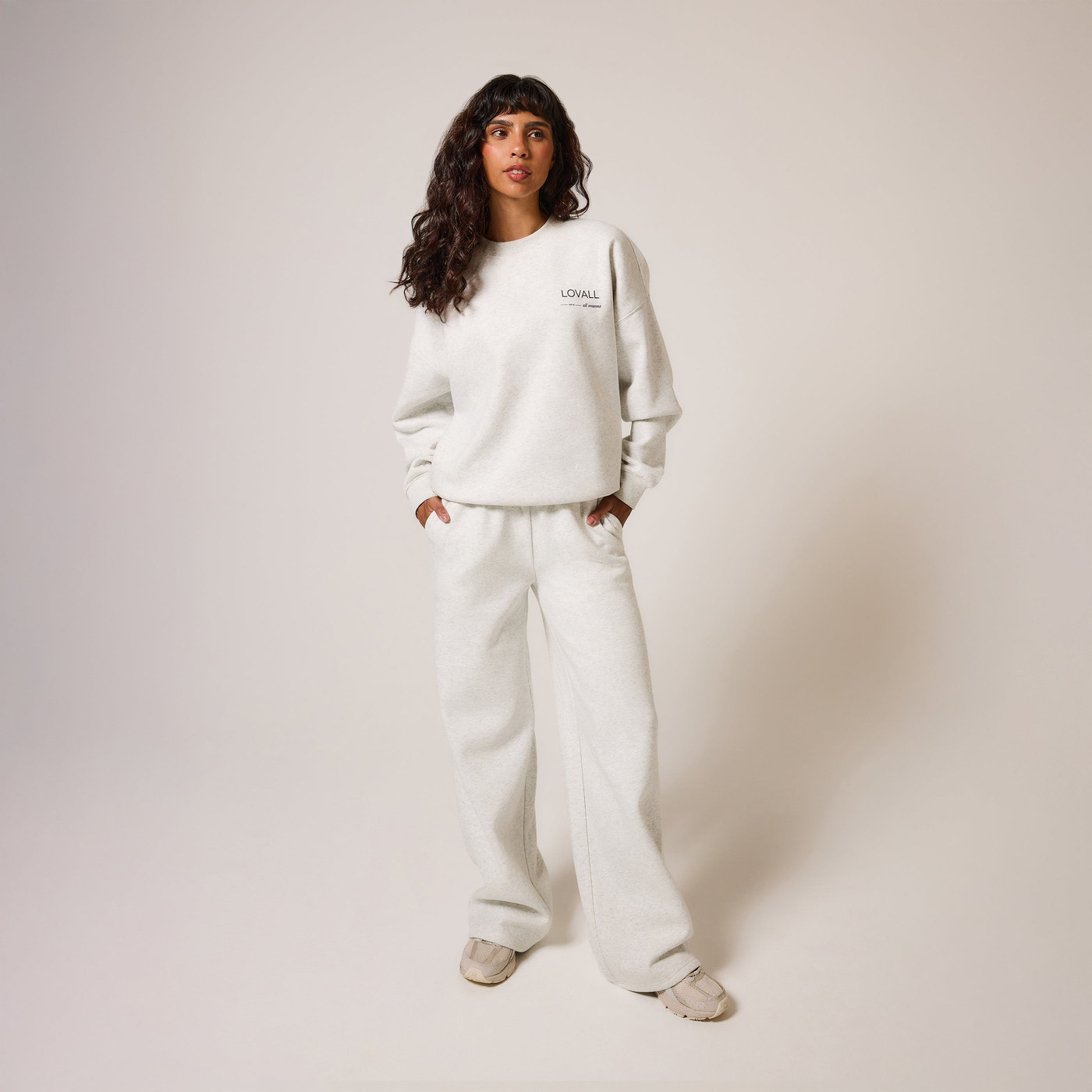 ALL SZN Bio-Jogger mit weitem Bein Curvy - Light Grey Marl