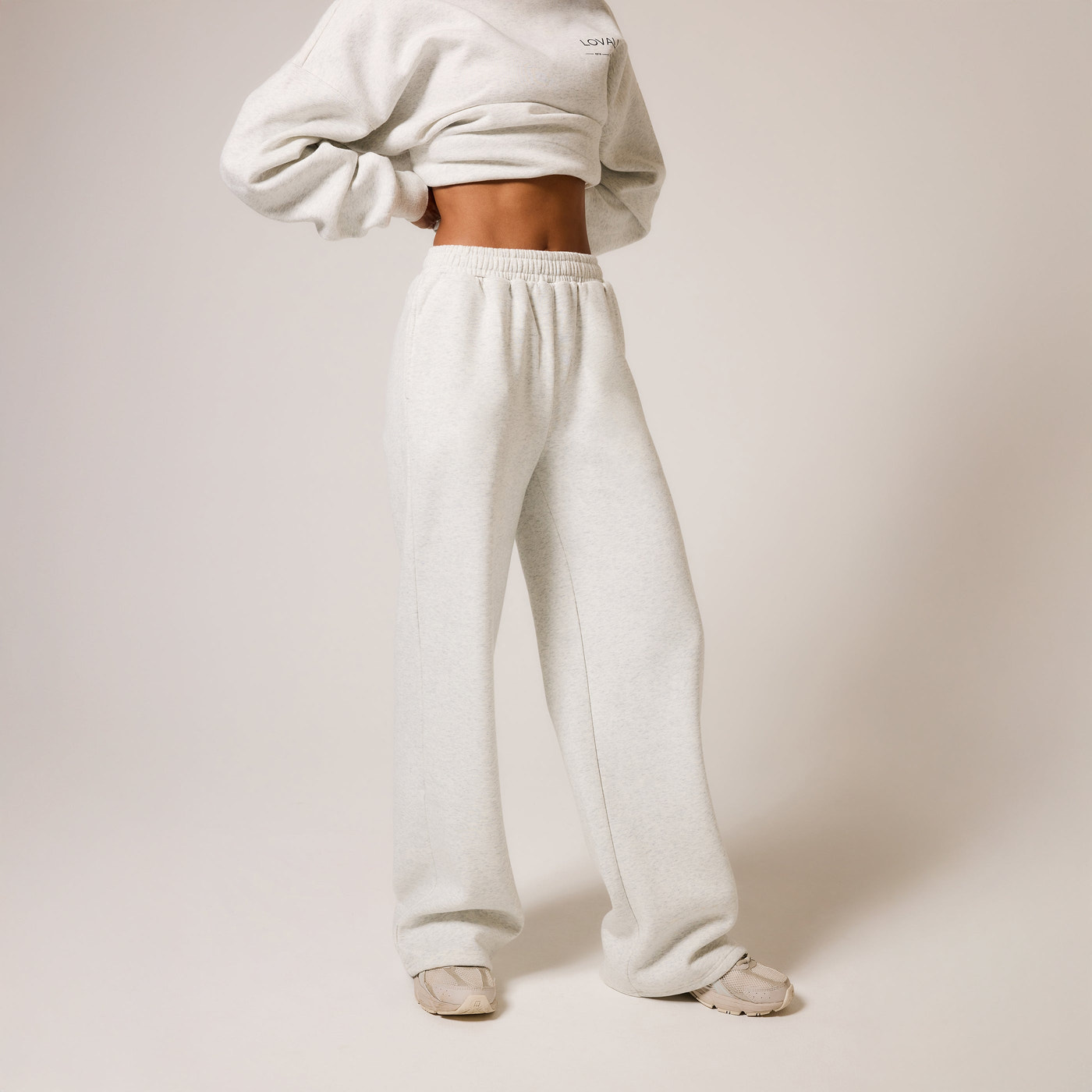 ALL SZN Bio-Jogger mit weitem Bein - Hellgrau meliert