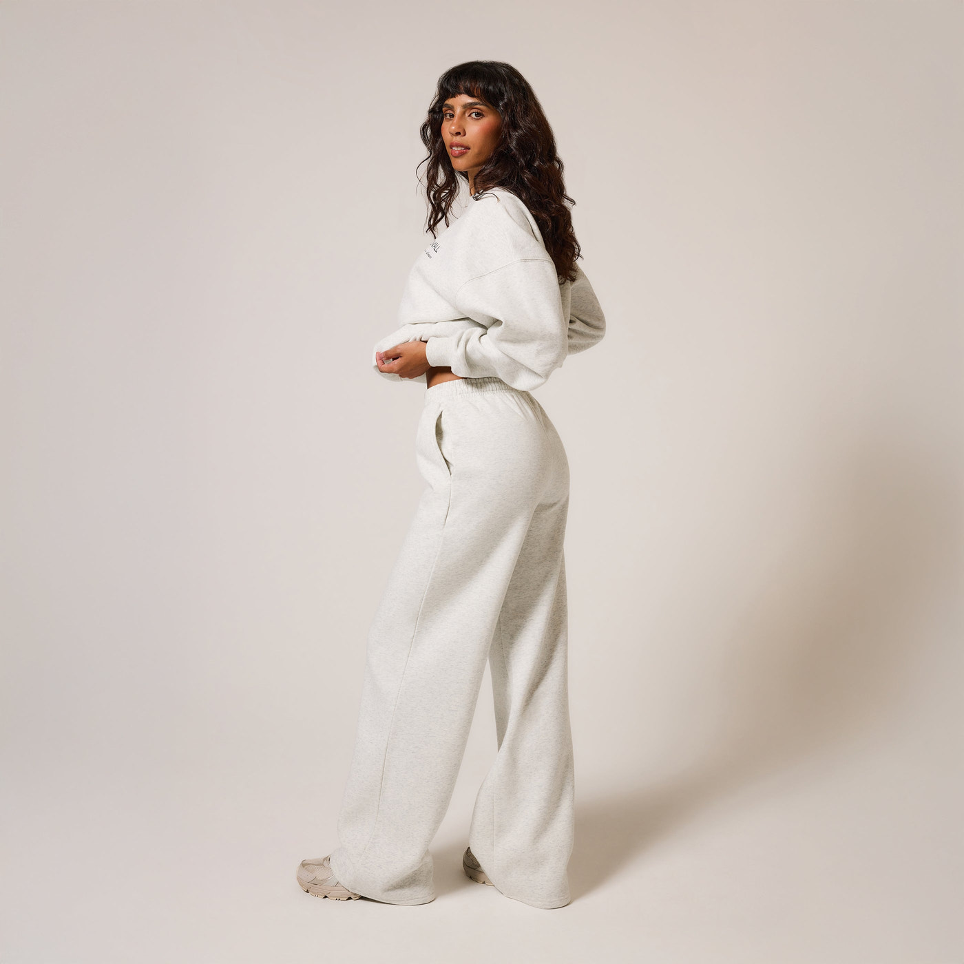 ALL SZN Bio-Jogger mit weitem Bein Curvy - Light Grey Marl