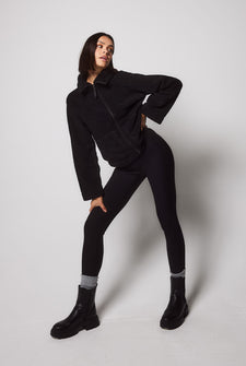 Everyday Winter High Waisted Leggings - Black