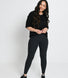 Alltägliche High-Waisted Leggings - Schwarze Animal-Print