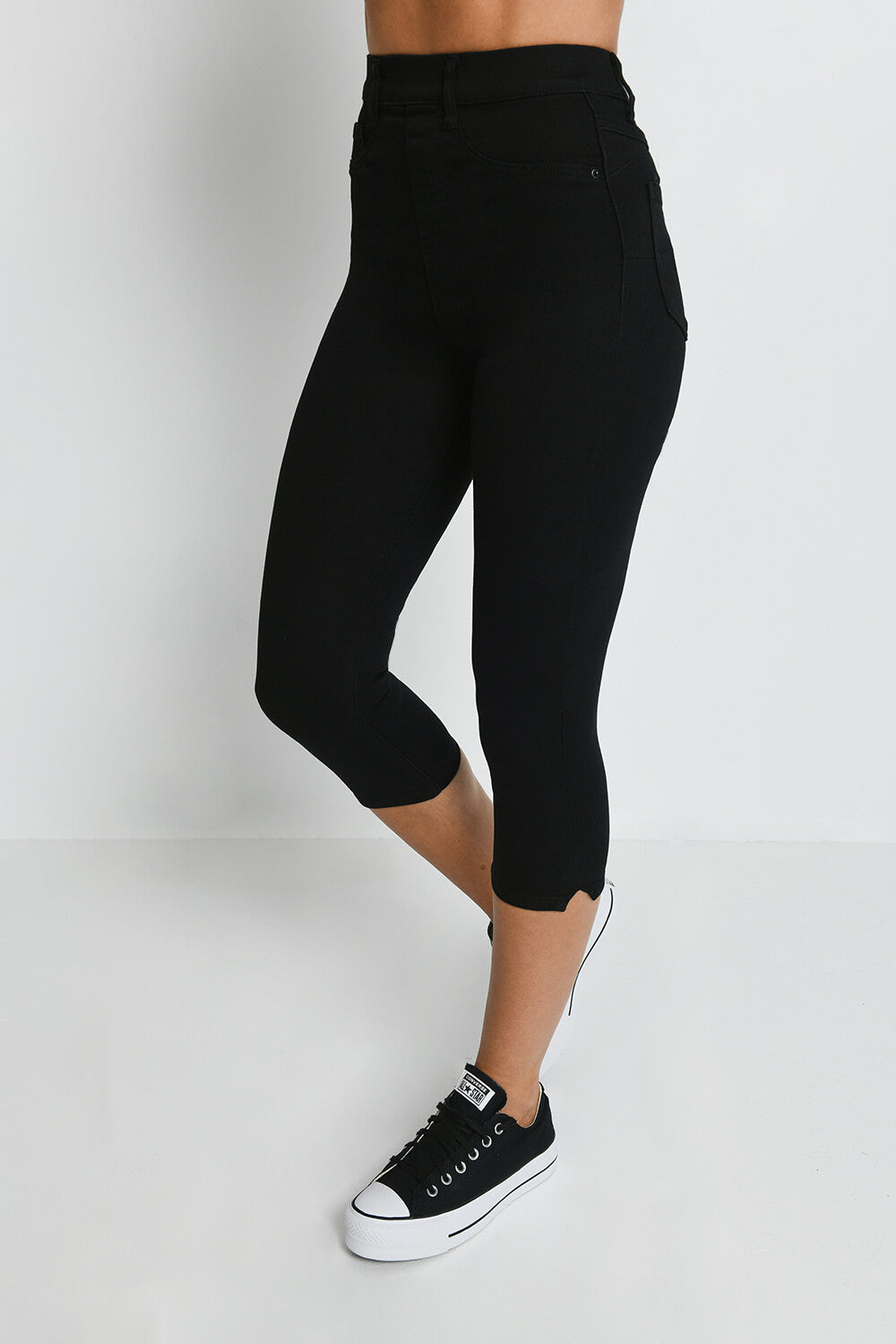 Cropped Jeggings - Schwarze