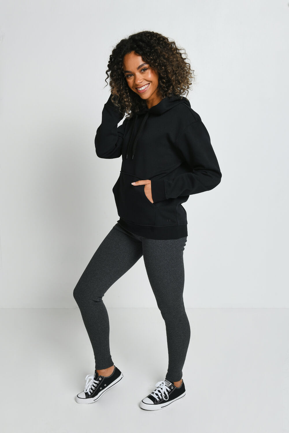 Alltägliche Kpullover Hoodie - Black