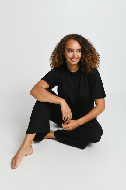 Soft Touch Lounge Set Mit Weitem Bein - Schwarze