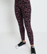 Alltägliche High-Waisted Leggings - Schwarze/Bordeaux-Rote Blumenmuster