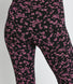 Alltägliche High-Waisted Leggings - Schwarze/Bordeaux-Rote Blumenmuster