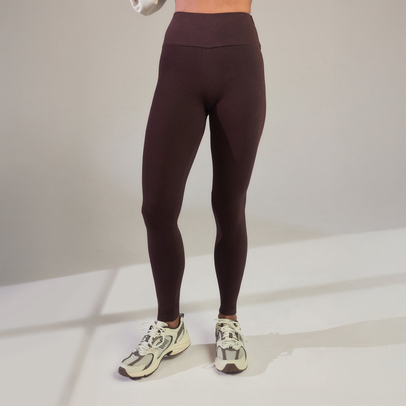 Alltägliche High-Waisted Leggings - Schokoladenbraun