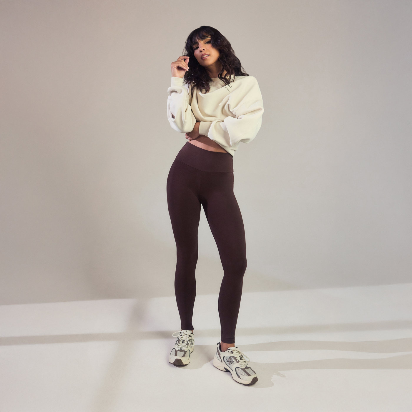 Alltägliche High-Waisted Leggings - Schokoladenbraun